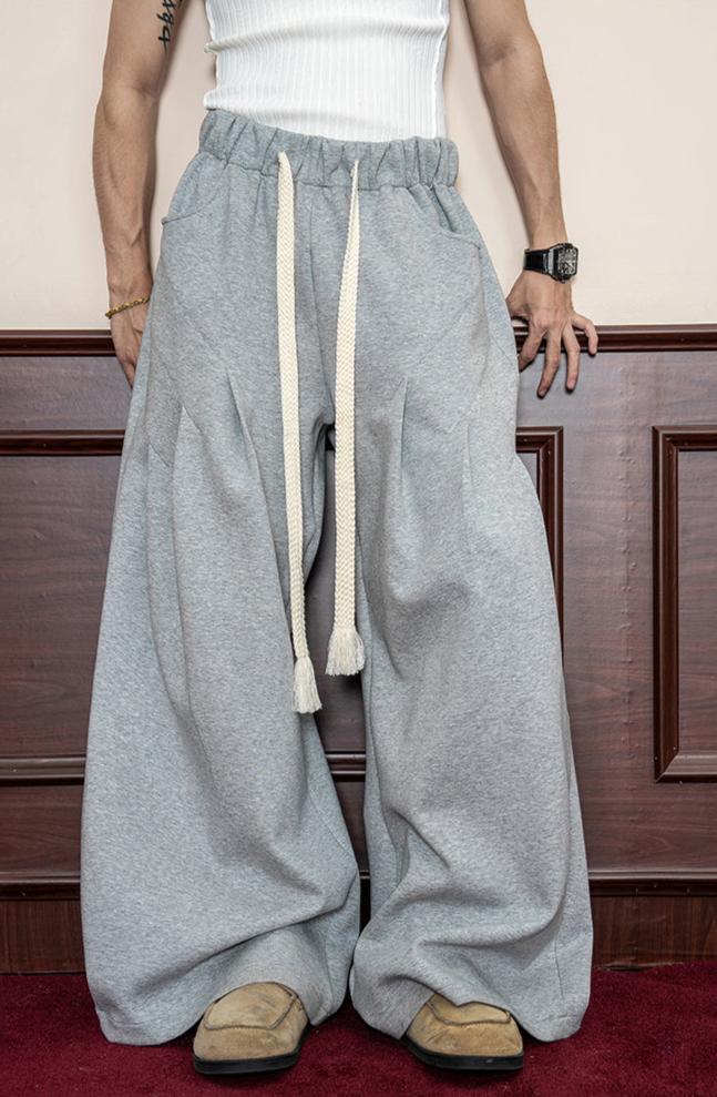 Pleated Split Casual Sweatpants