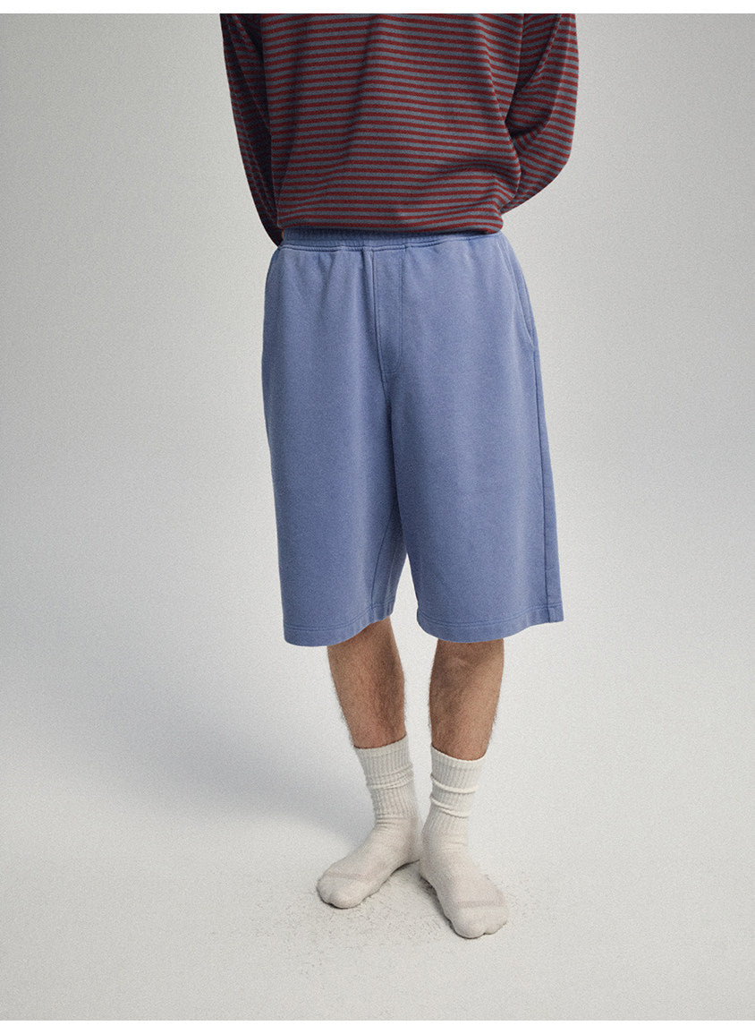 Vintage-Style Washed Sports Shorts