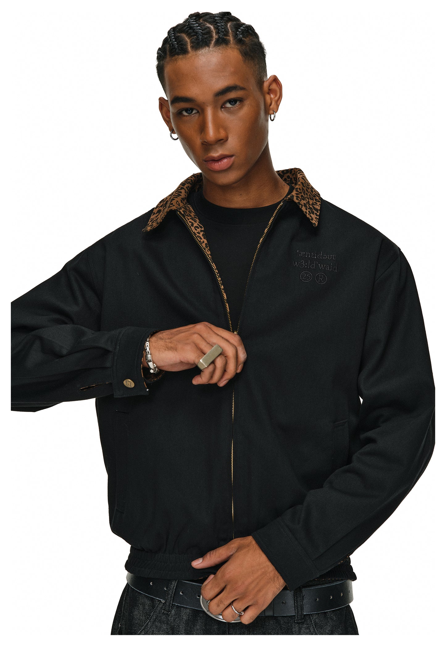 Reversible leopard print Detroit jacket