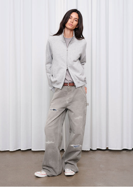 Patchwork Distressed Embroidery Remade Work Pants