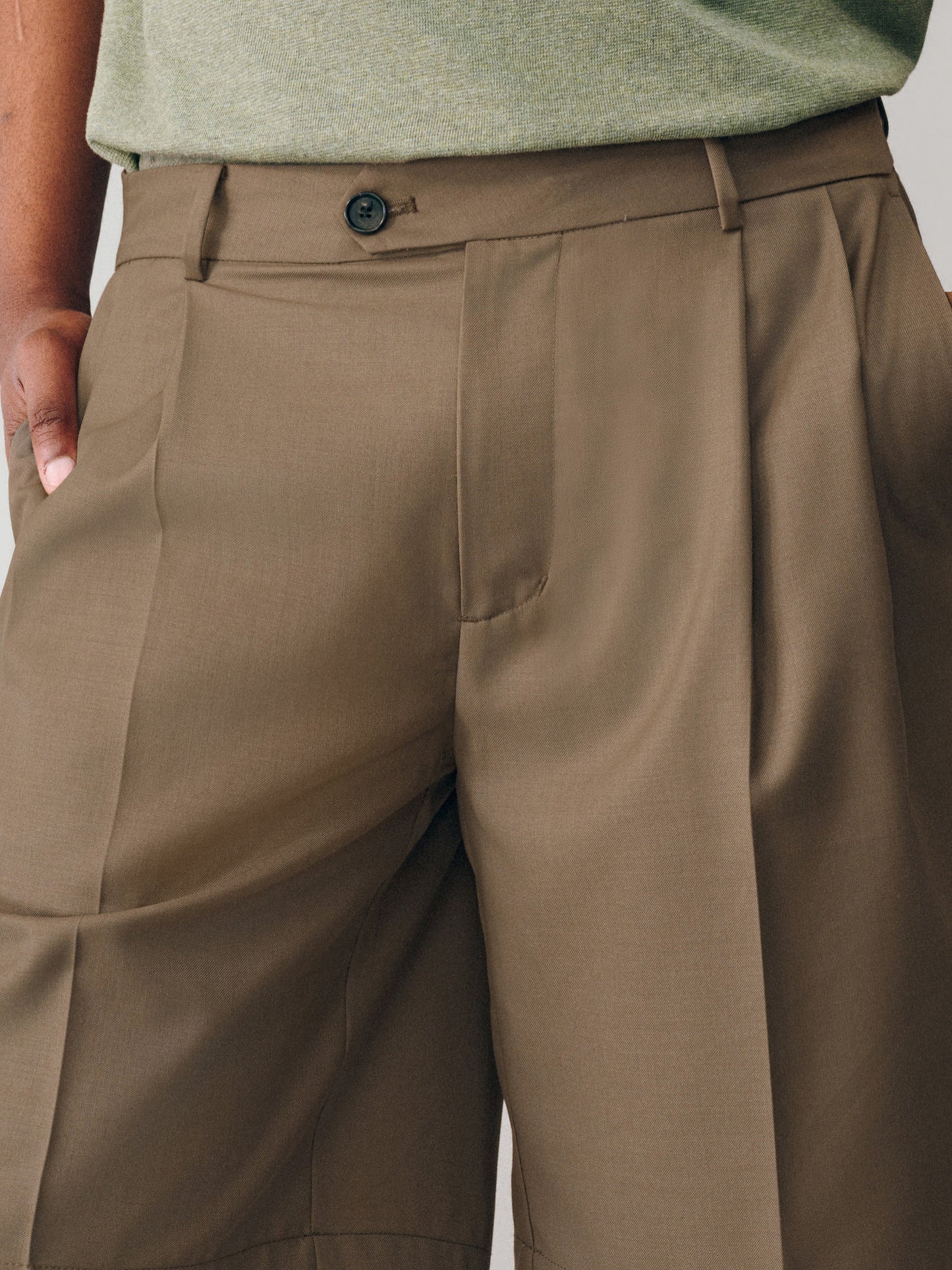 Double-Pleated Shorts