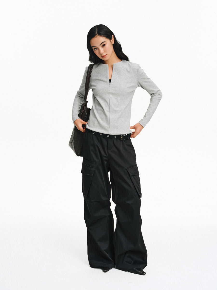 Straight Shoulder Slim Shirt