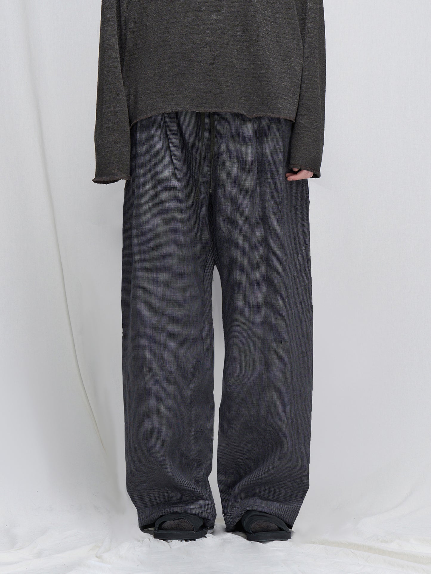 Casual Pants with Elastic Waist and Straight Legs