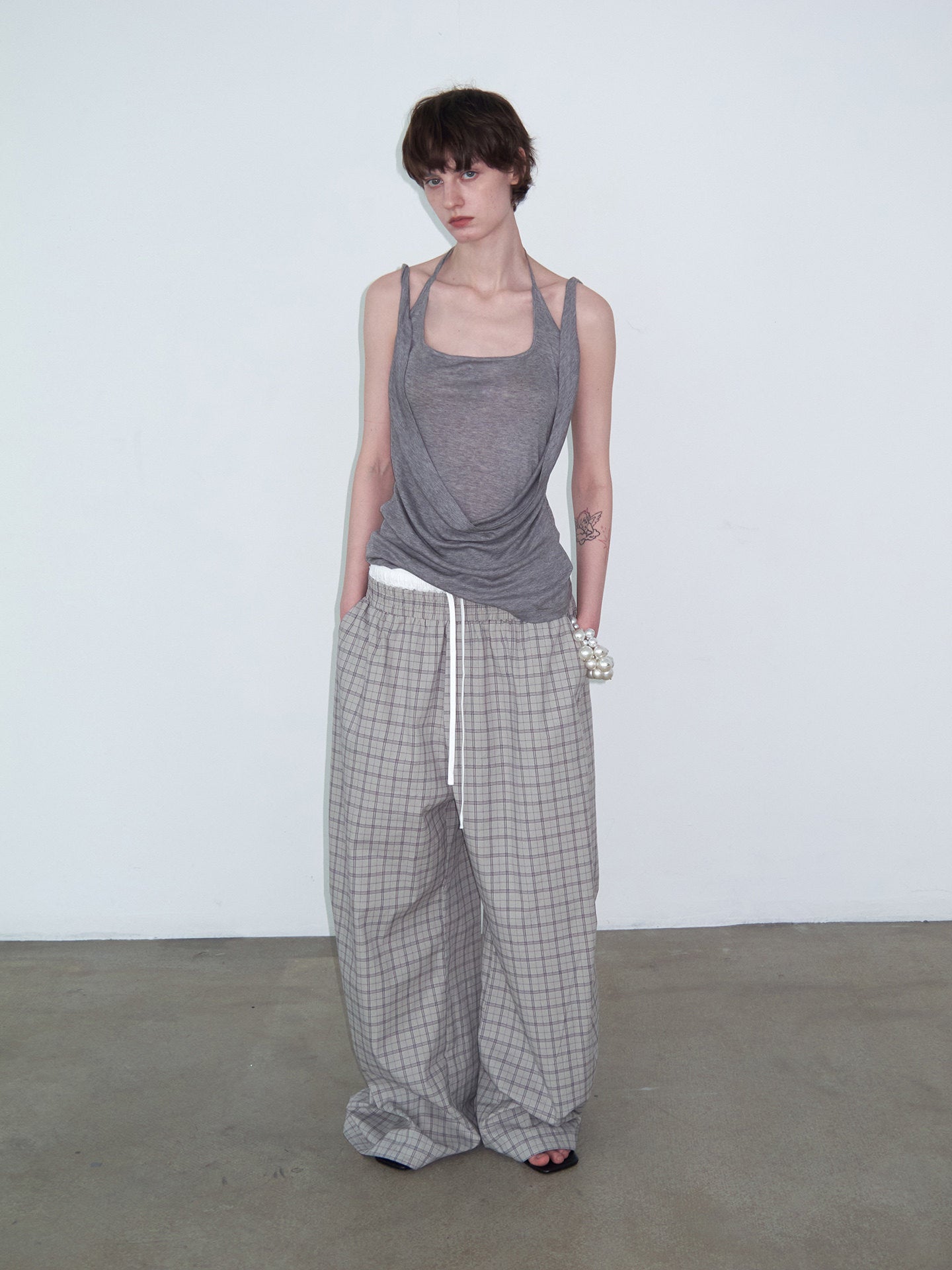 Faux Two-Piece Casual Pants　