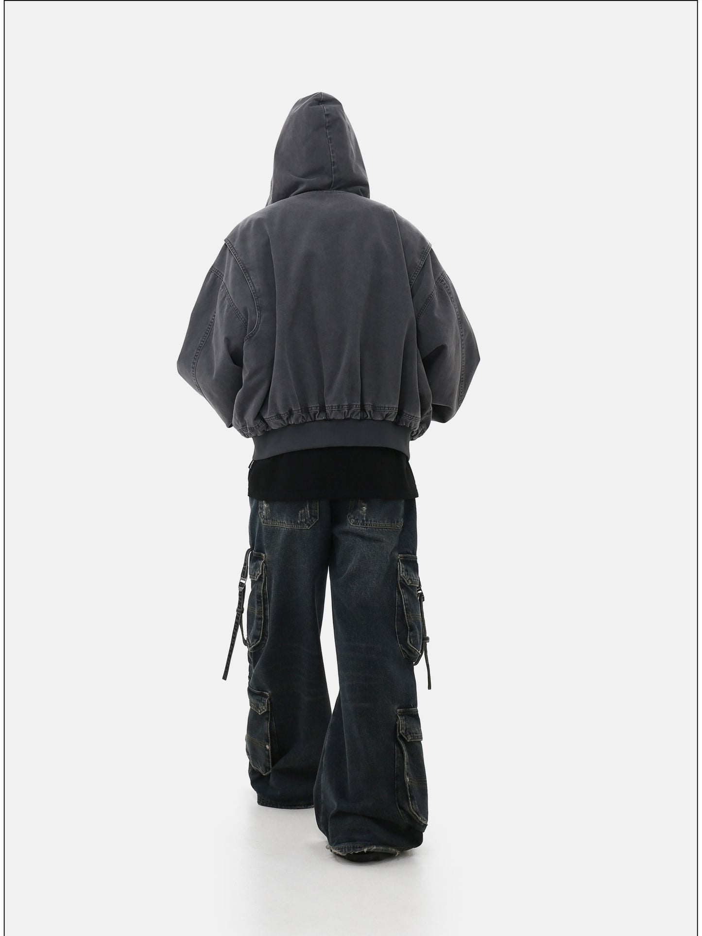 Unisex Short Wide Hooded Jacket