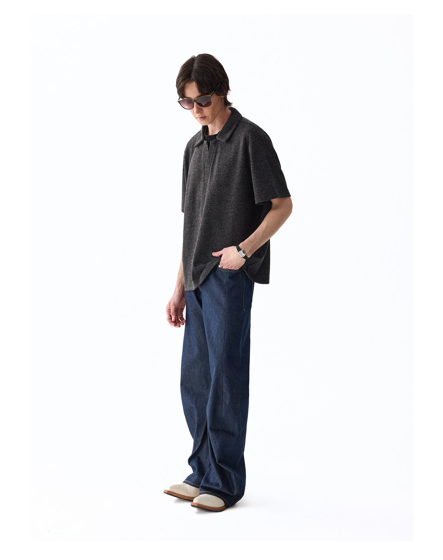 Basic Relaxed-Fit Denim Pants