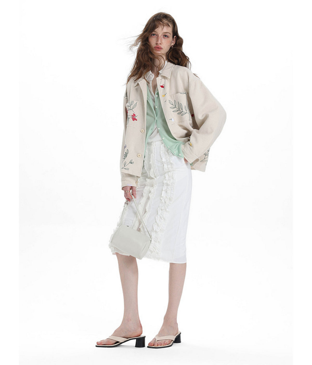 All-Over Embroidered Linen-Blend Jacket