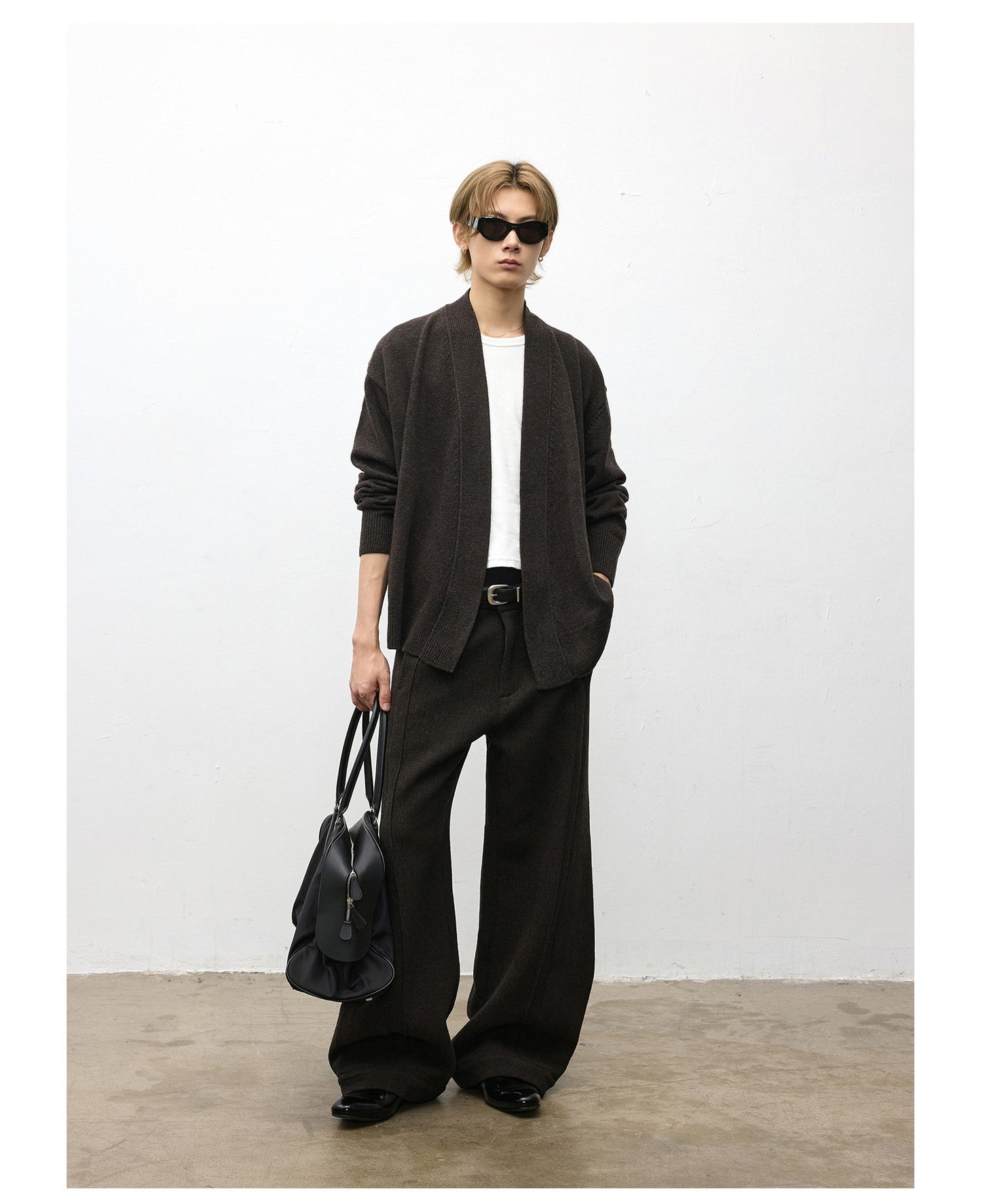 Wool-Blend V-Neck Cardigan