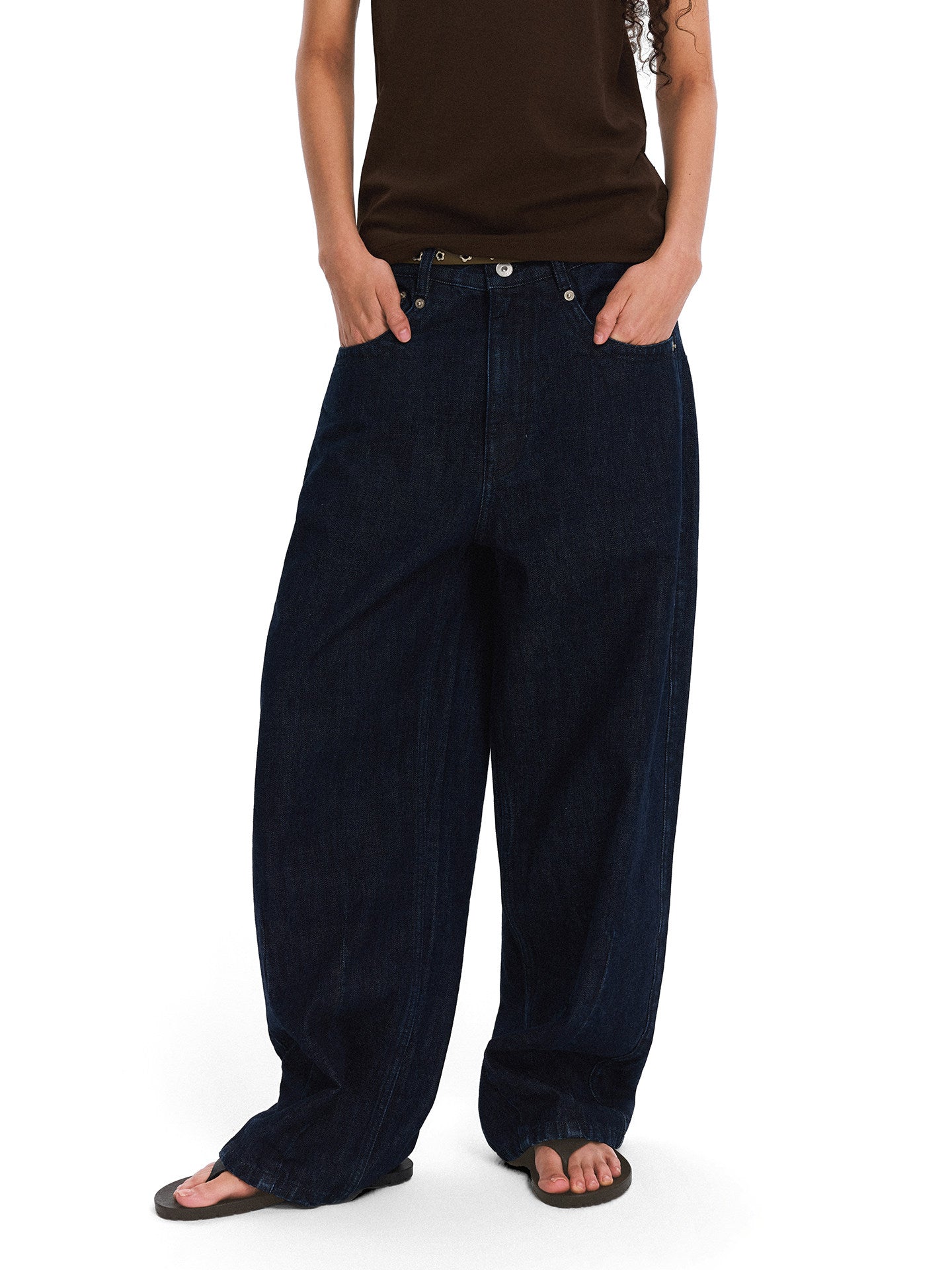 Vintage Dark Blue Raw Denim Pants