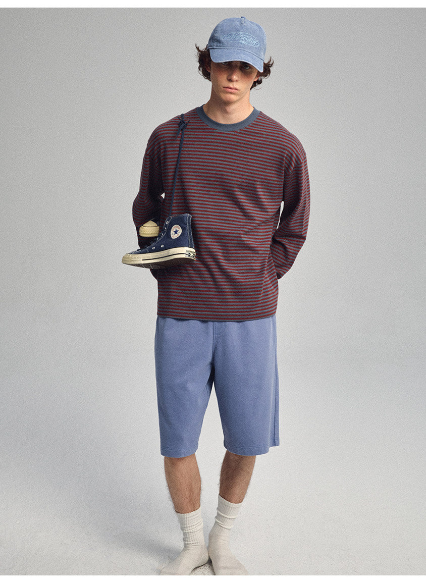 Contrast-Striped Round-Neck T-Shirt