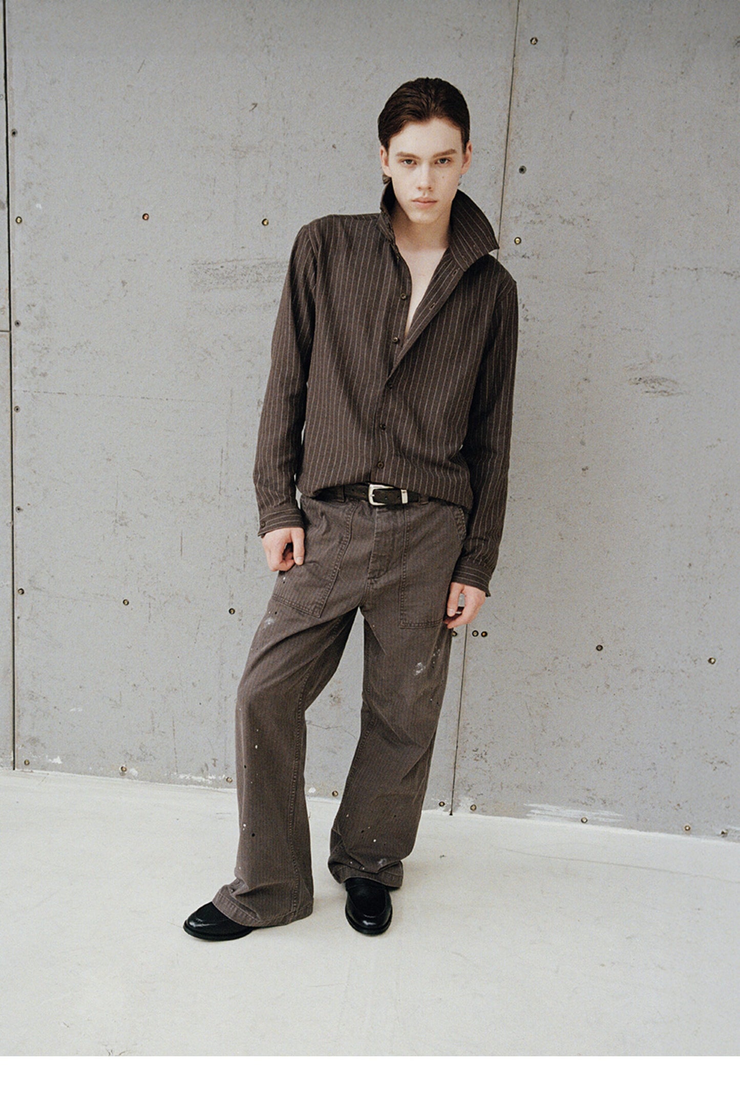 Vintage Herringbone Casual Pants