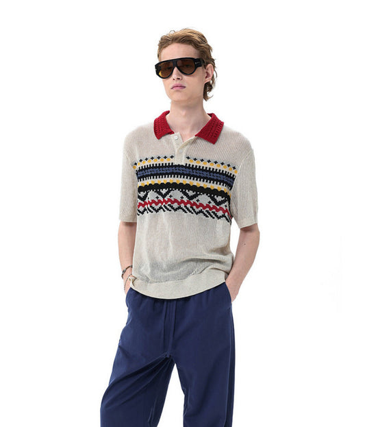 Chunky-knit Polo Shirt