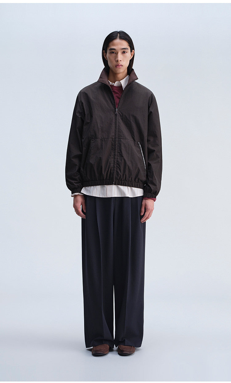 Casual Short Jacket with Stand-Up Collar