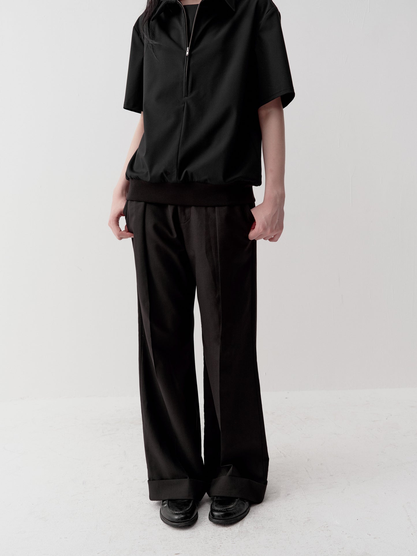 3D-Pleated Casual Pants