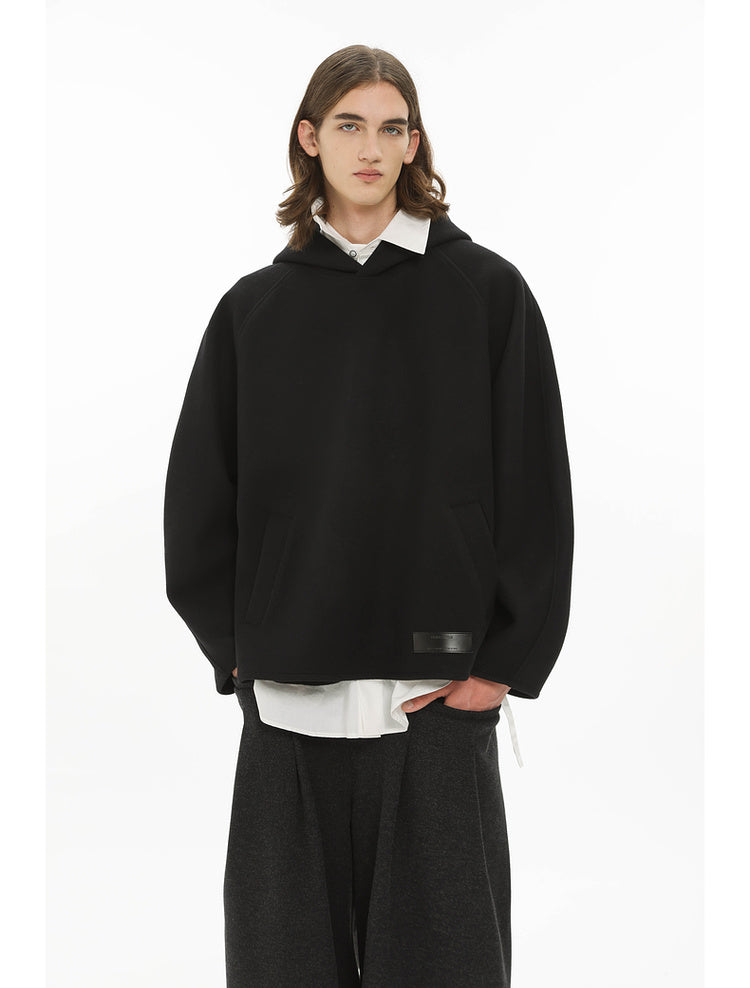 Profile wool anti-wrinkle crisp hooded sweatshirt