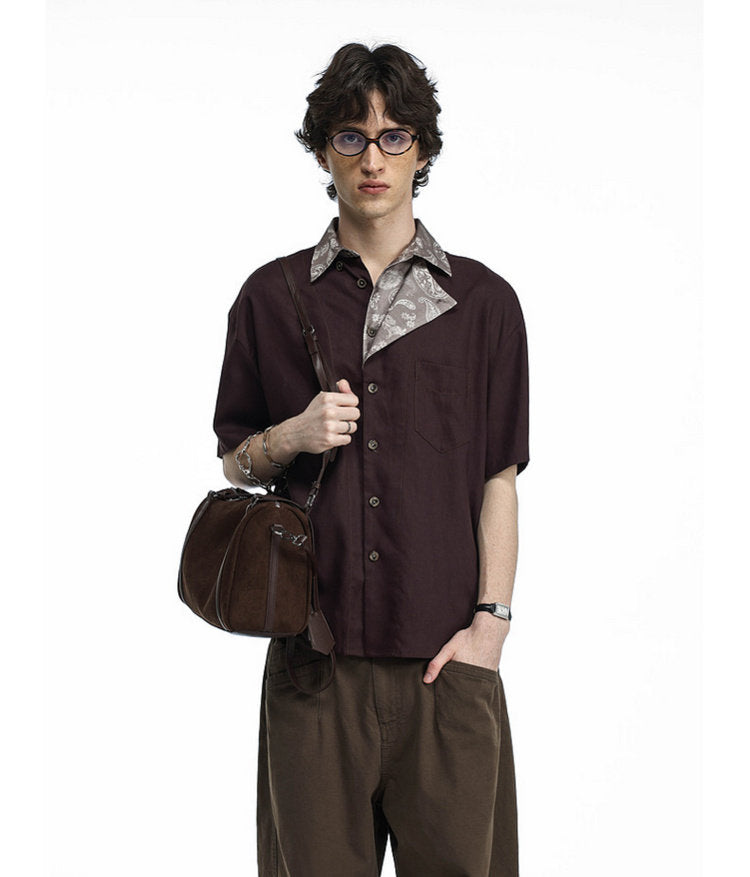 Faux Two-Piece Double-Placket Shirt