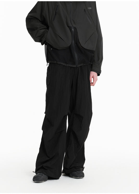 Casual Pleats Parachute Pants