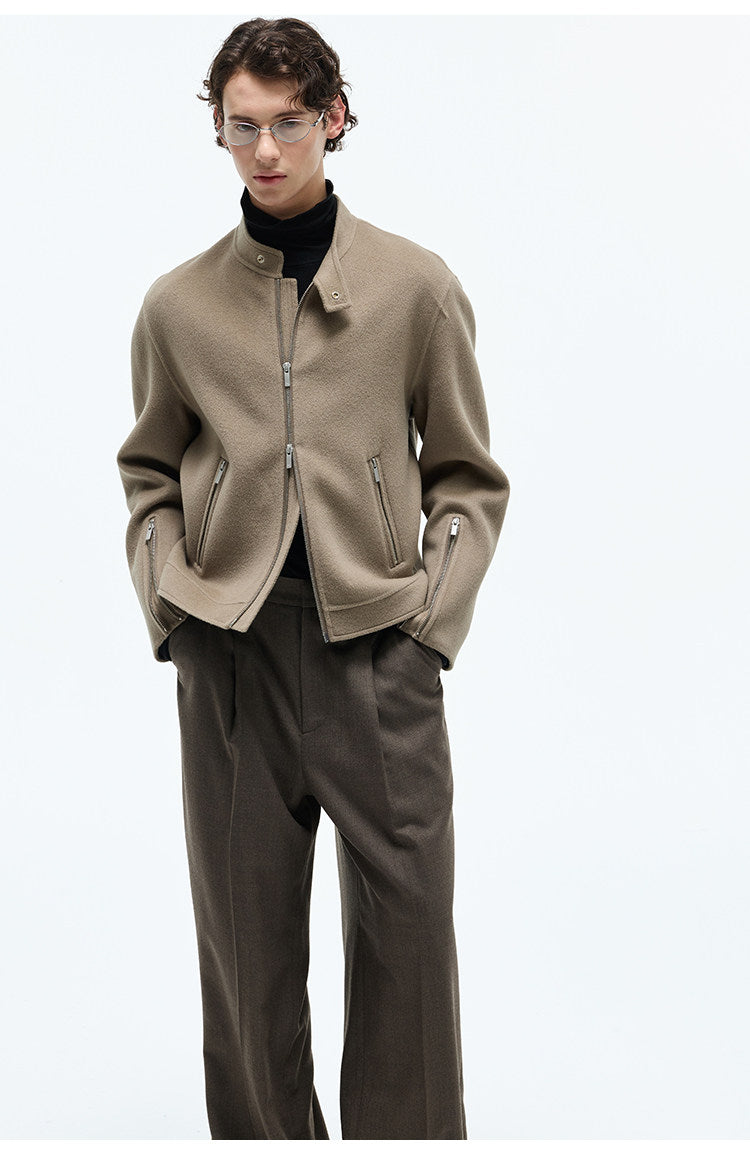 Double-Face Tweed Harrington Jacket