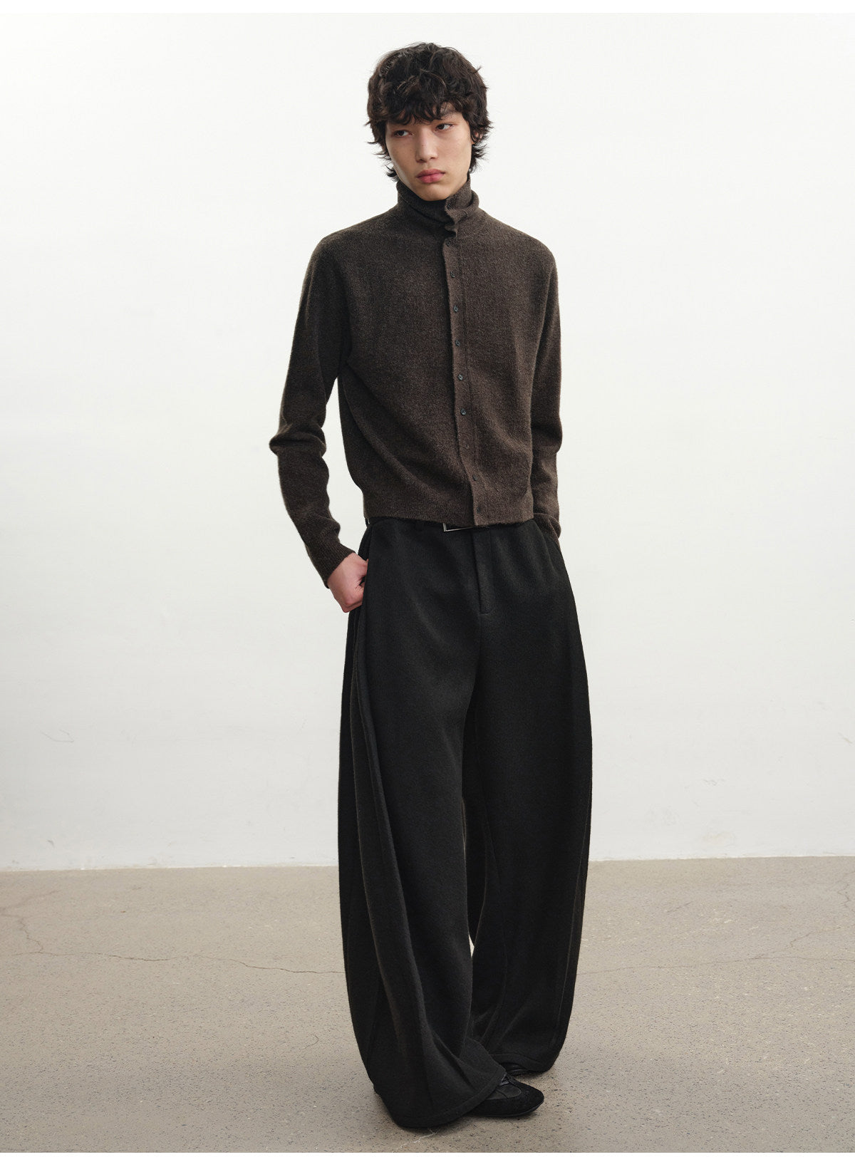 Fitted Turtleneck Cardigan