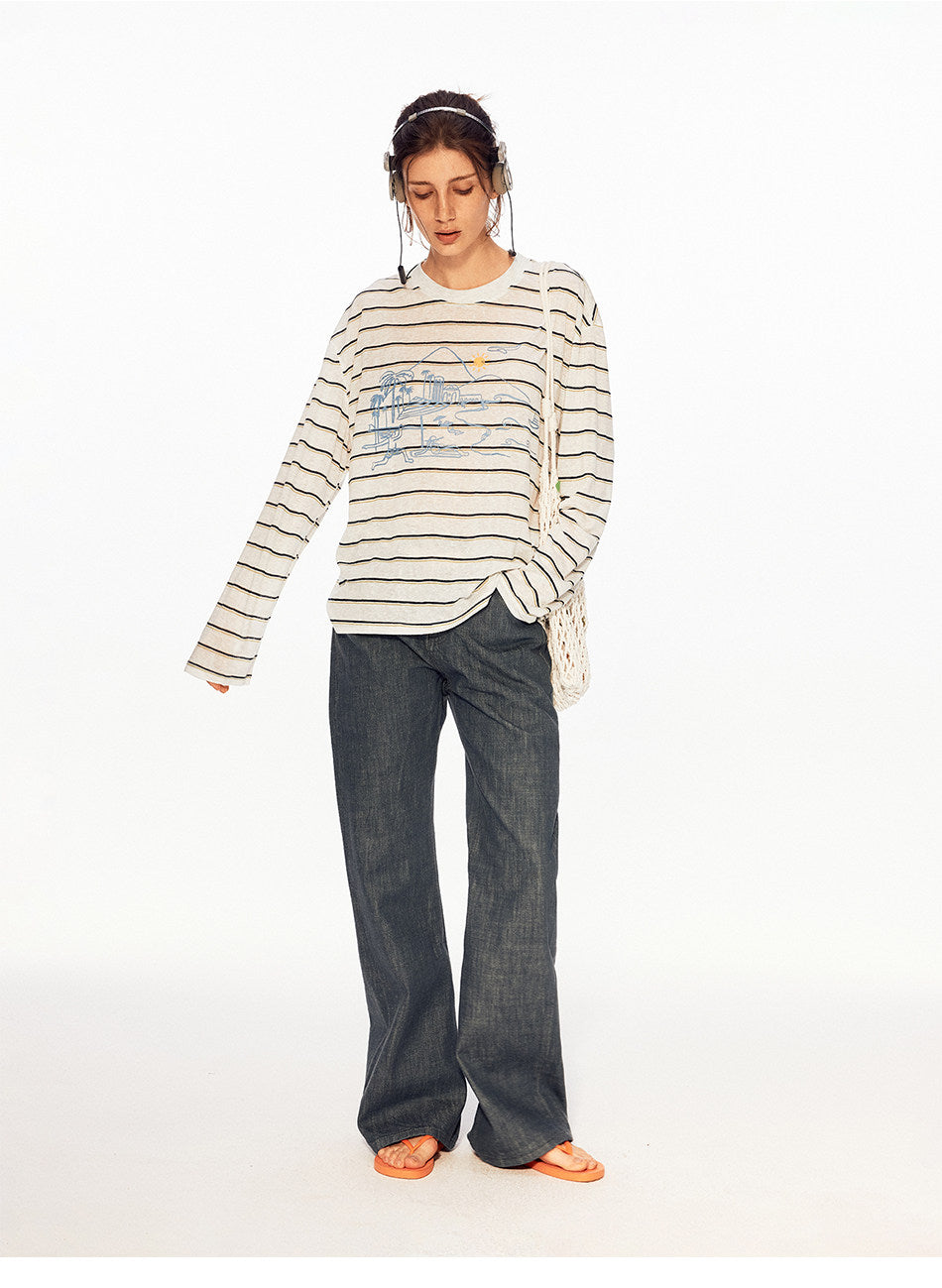 Unisex Retro Embroidered Jeans