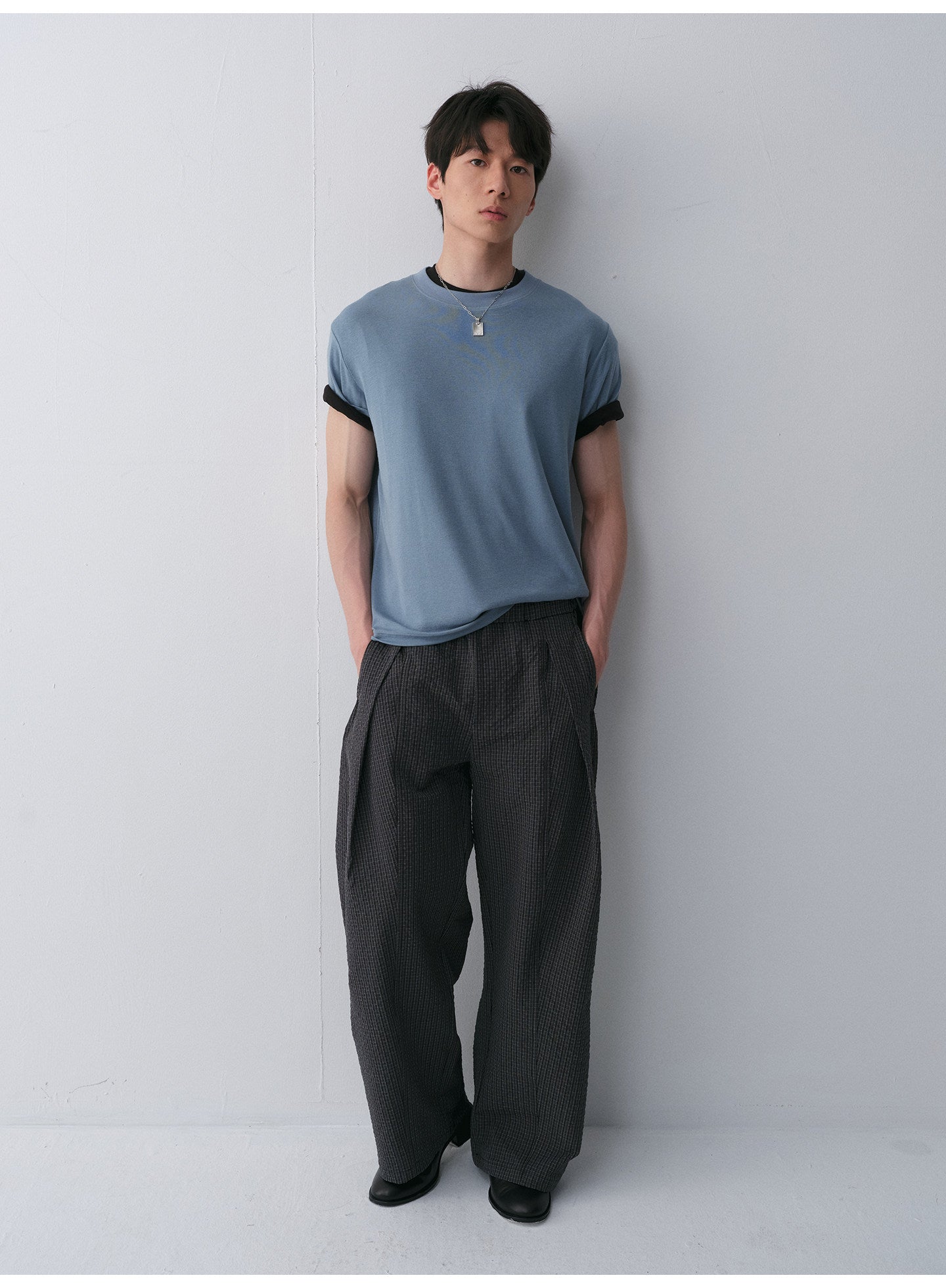 Tencel & Wool Blend Crew Neck T-Shirt
