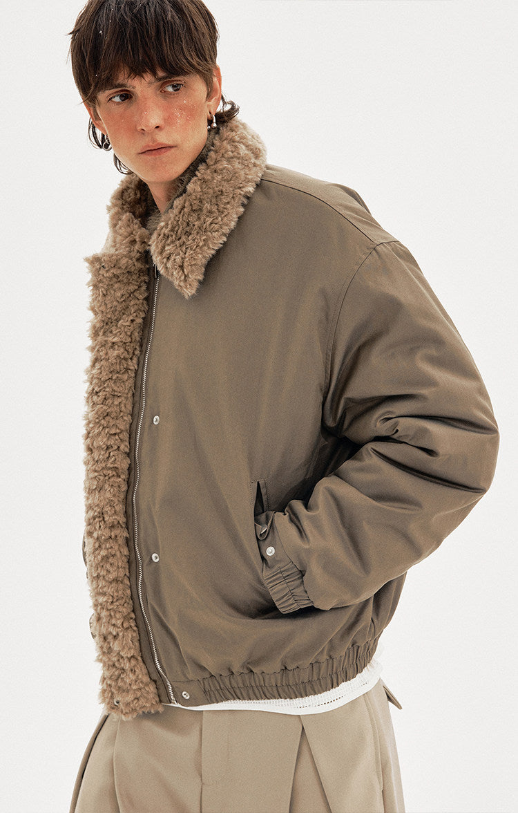 Premium Lambswool Collar Cotton Jacket