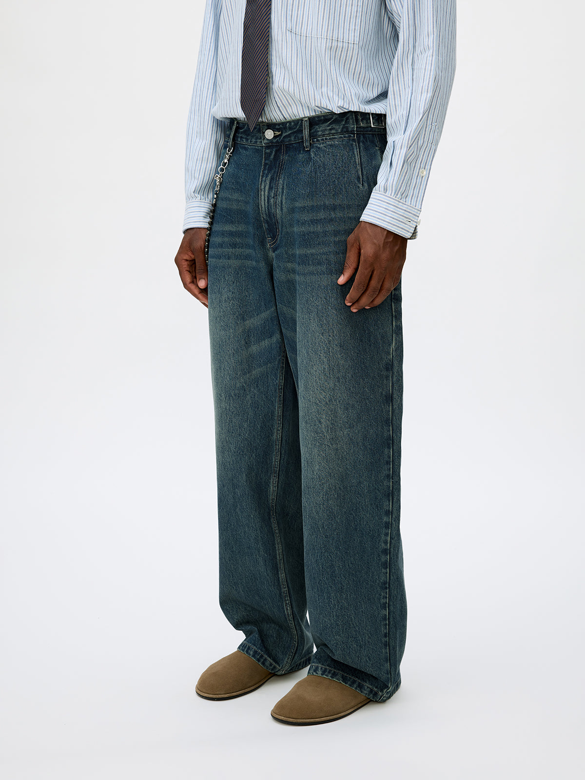 Loose Straight Leg Denim Pants