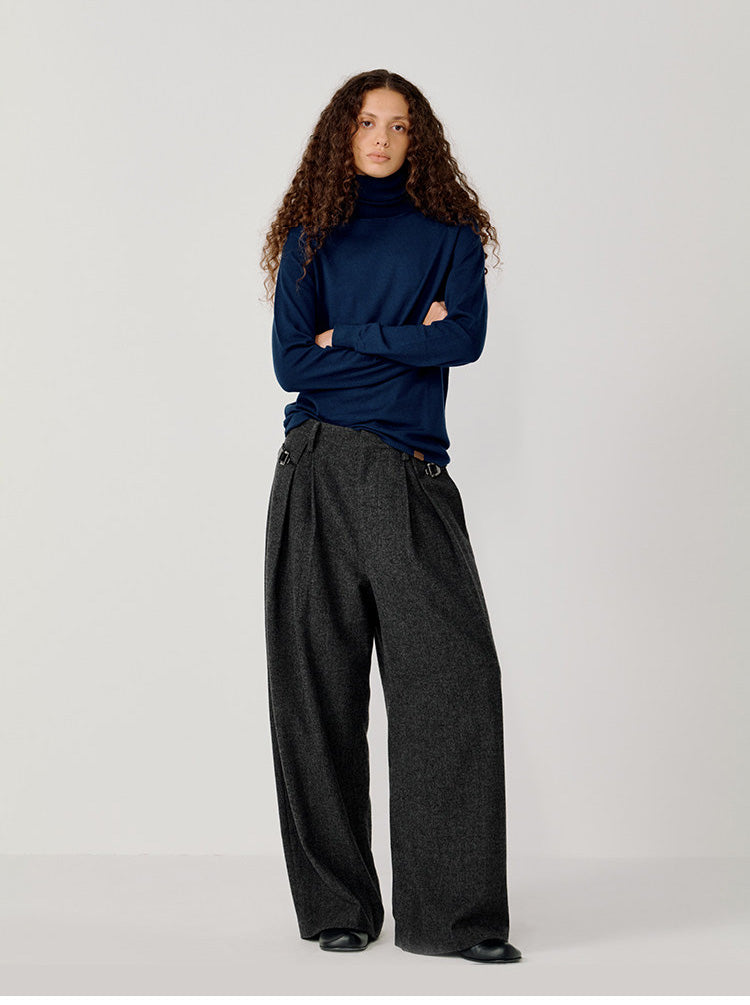 Pleated Adjustable Loose Casual Pants