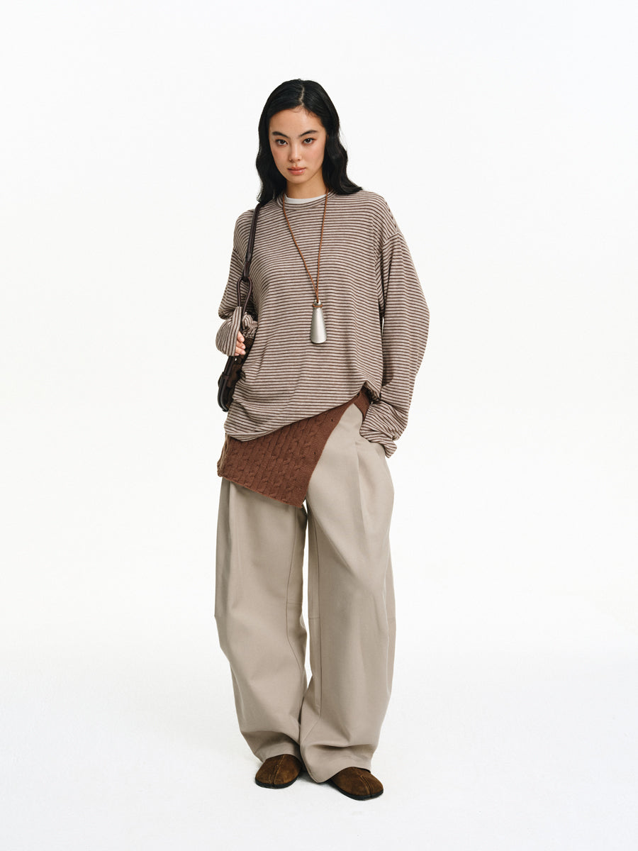 Cotton Blend Casual Pants