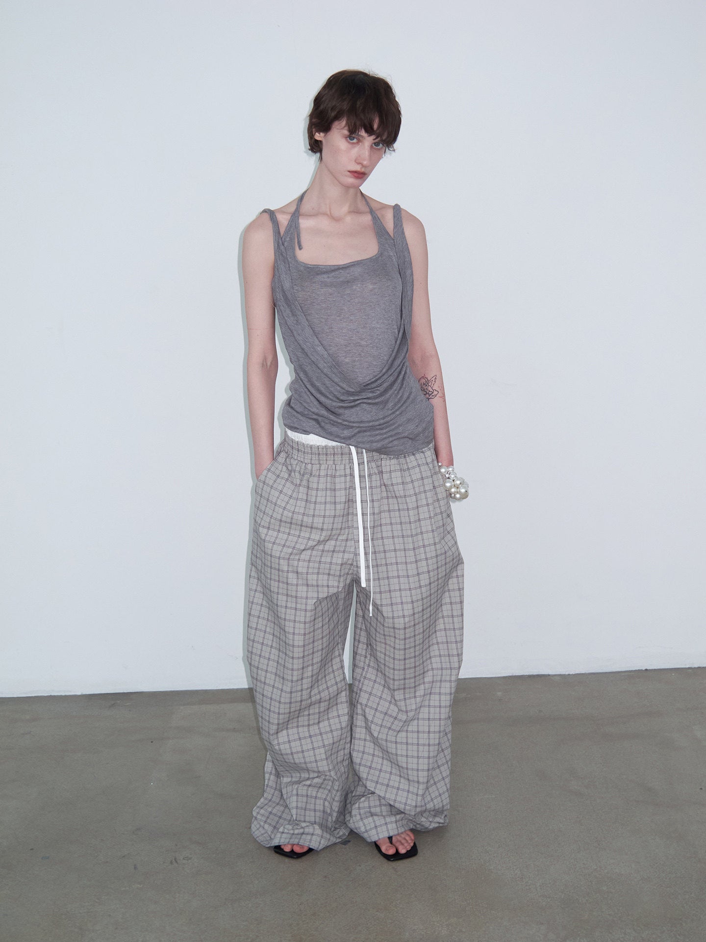 Faux Two-Piece Casual Pants　