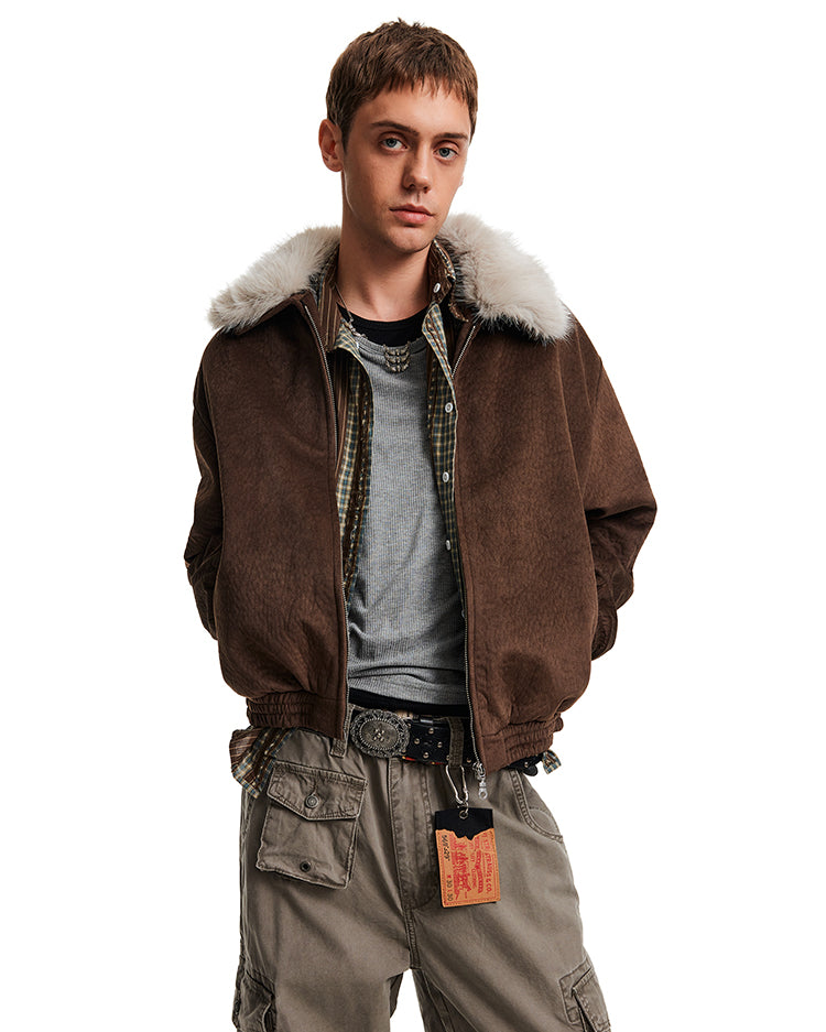 Clean Fit Fur Collar Jacket