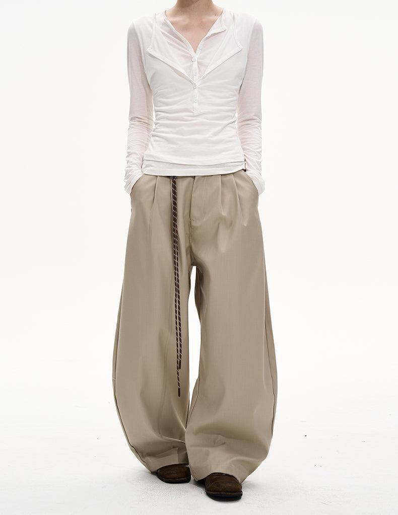 Unisex Pleated Casual Pants