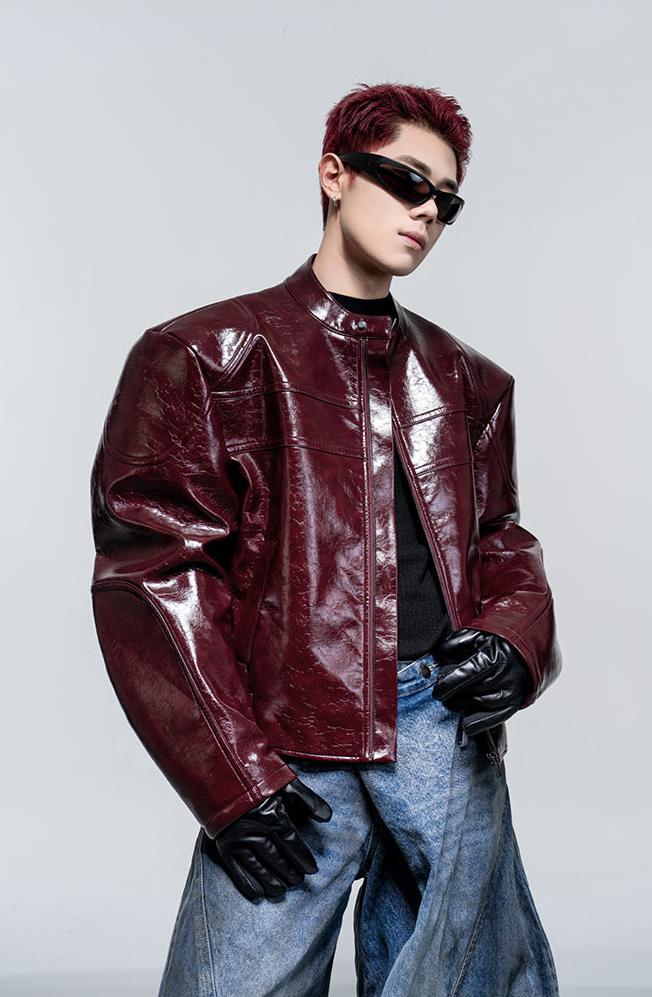 Scimitar Sleeve Oil Wax Leather Jacket