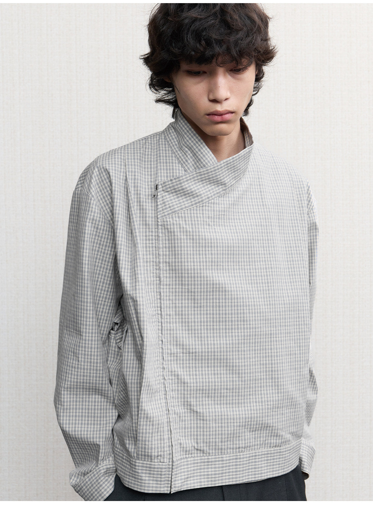 Cross-Color Pleated Jacket