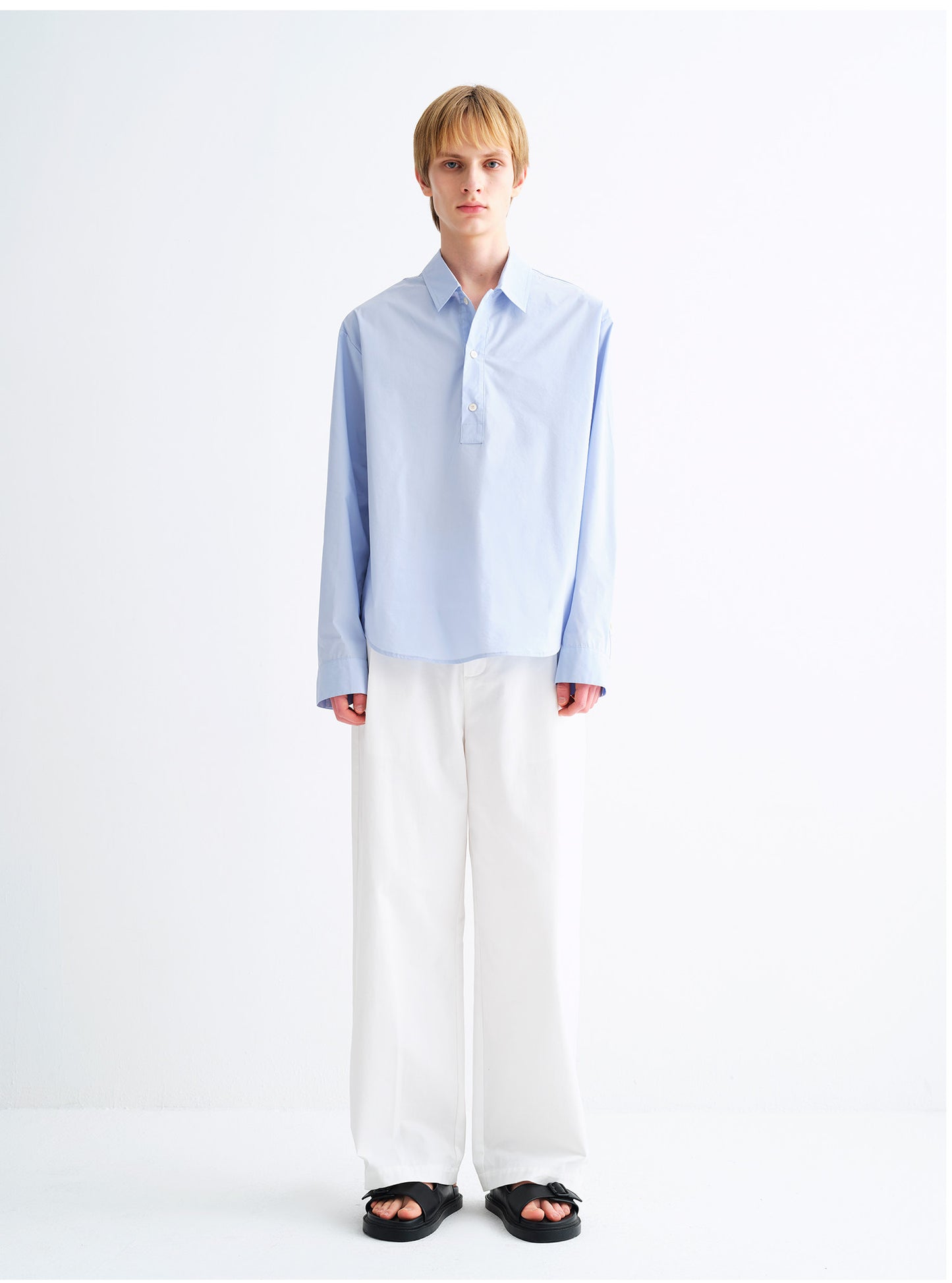 Solid-Color Cotton-Blend Shirt