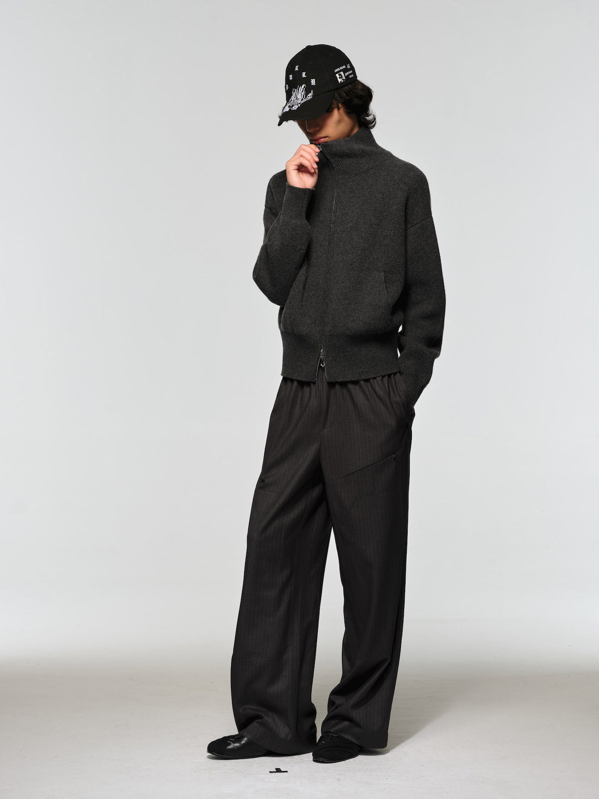 Straight-Leg Casual Pants with Elastic Waistband