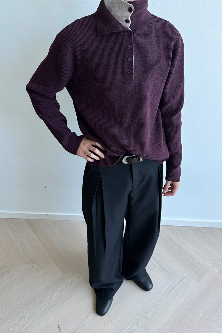 Double-Color Fake Two-Piece Sweater