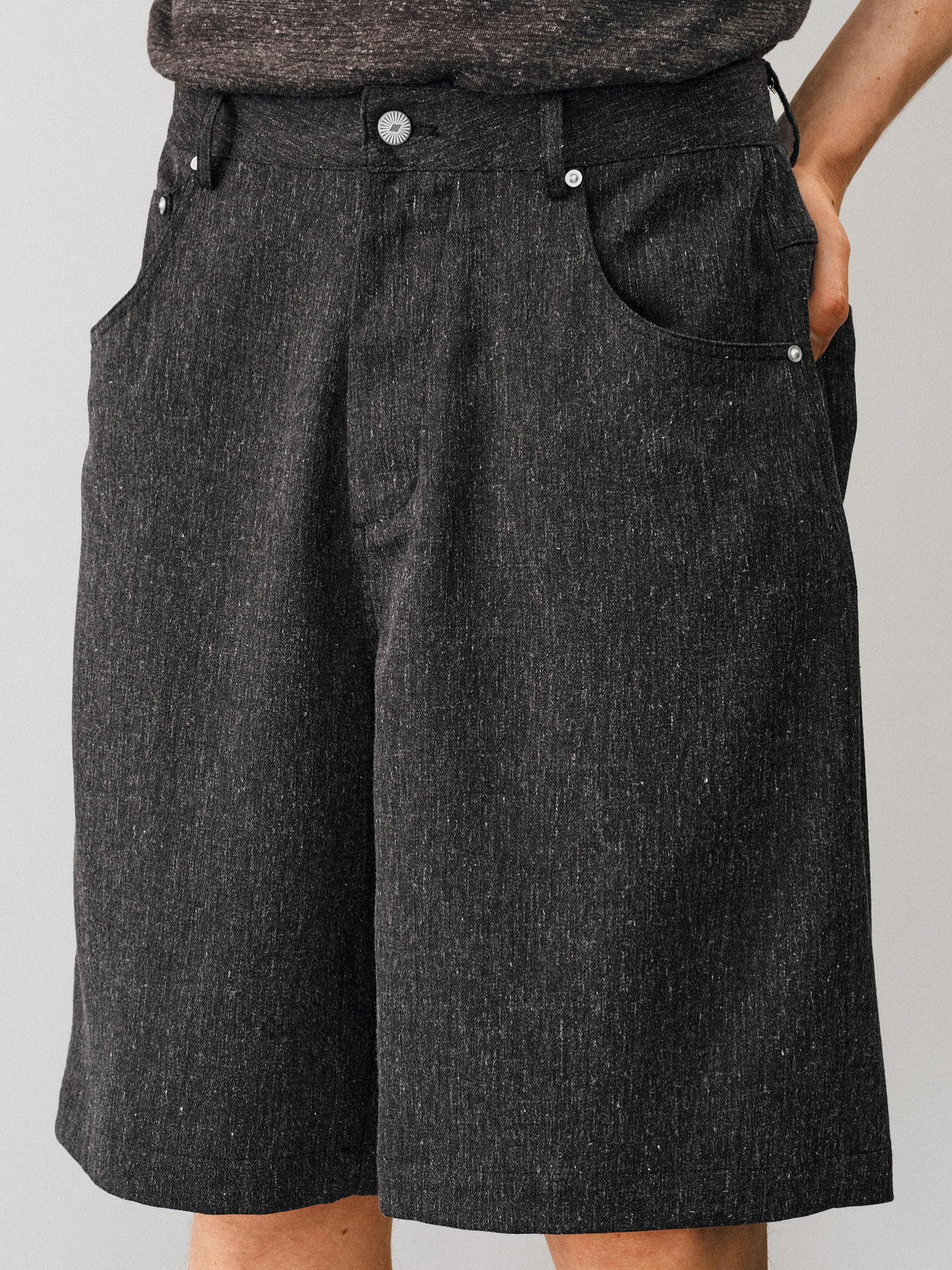 Linen-blend Casual Shorts