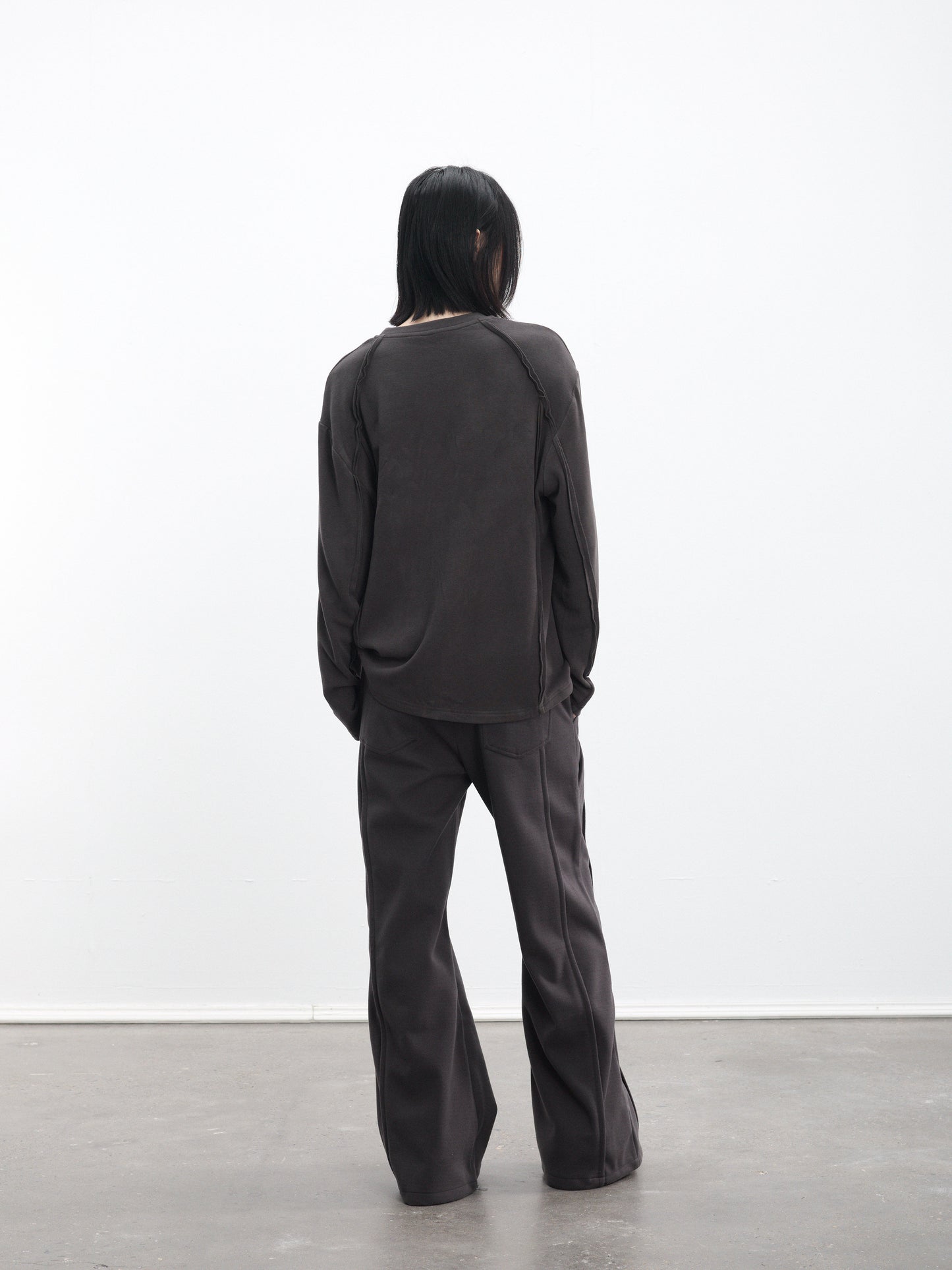 Deconstructed Wide-Leg Casual Pants