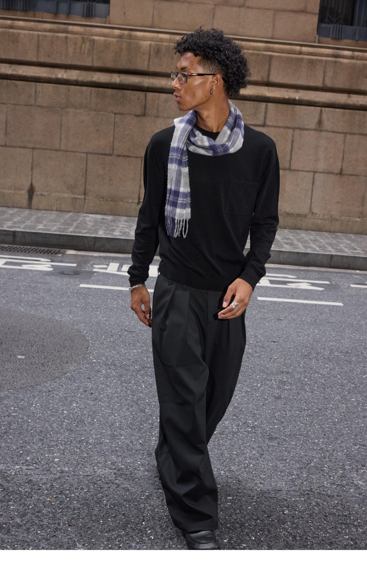 Crew-neck Sweater with Pockets