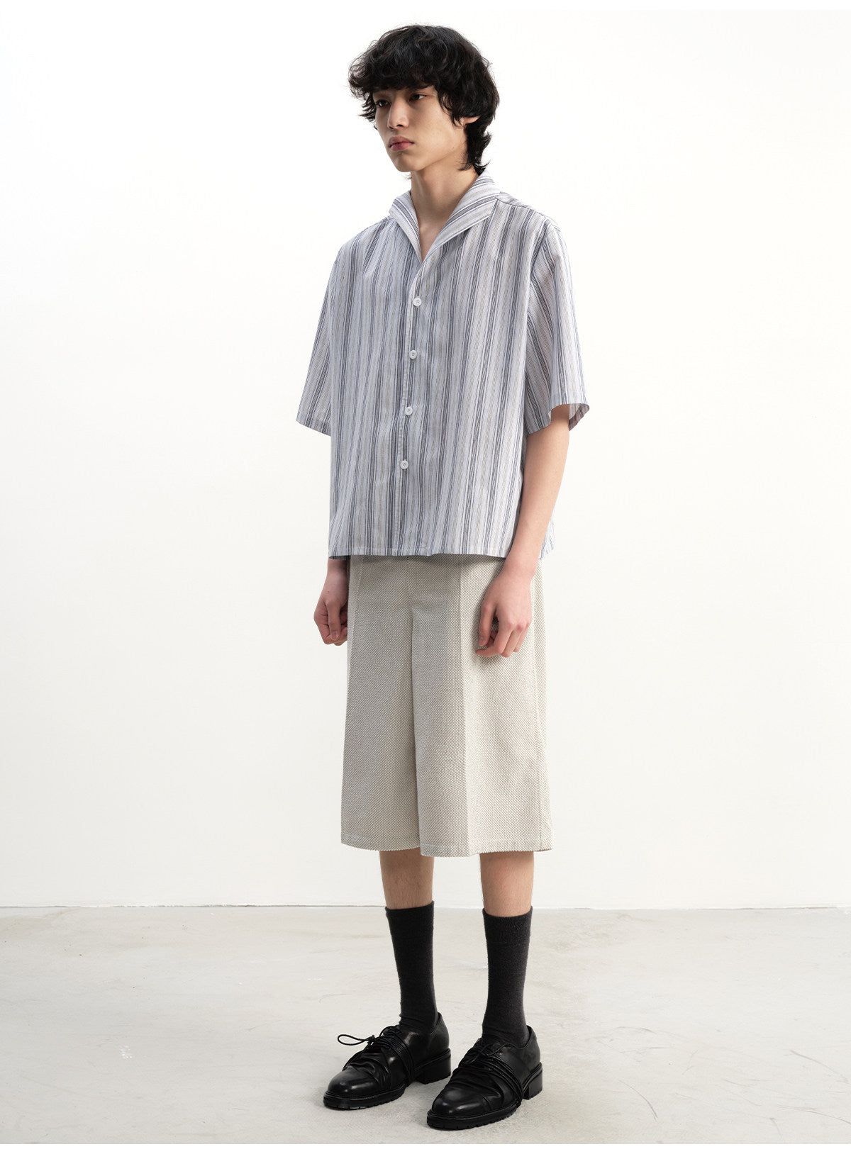 Woven Towel Fabric A-Line Shorts