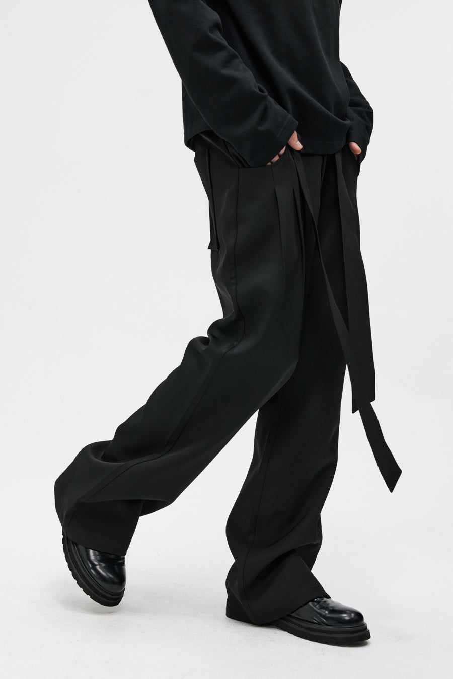 Double Pleated Straight Pants