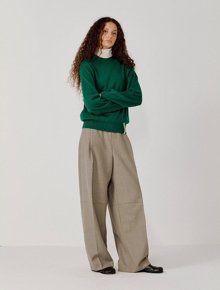 Logo Leather Label Loose-Fit Sweater