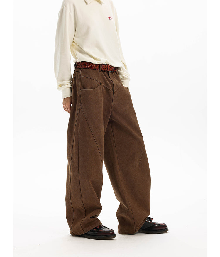 Damaged wash thick casual pants