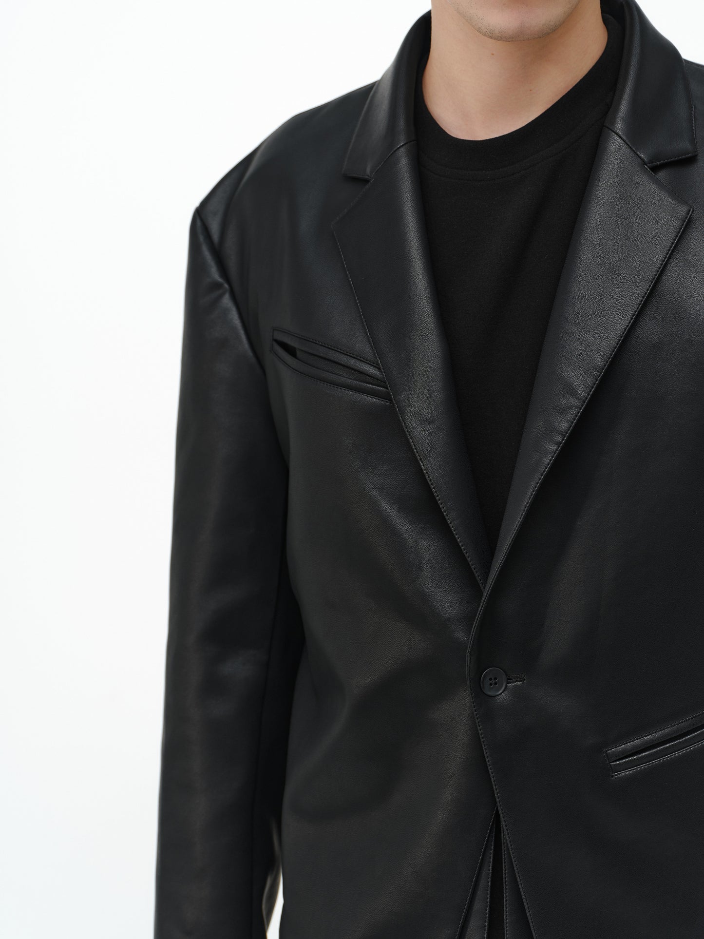 Asymmetrical-Pocket Slim-Fit Jacket