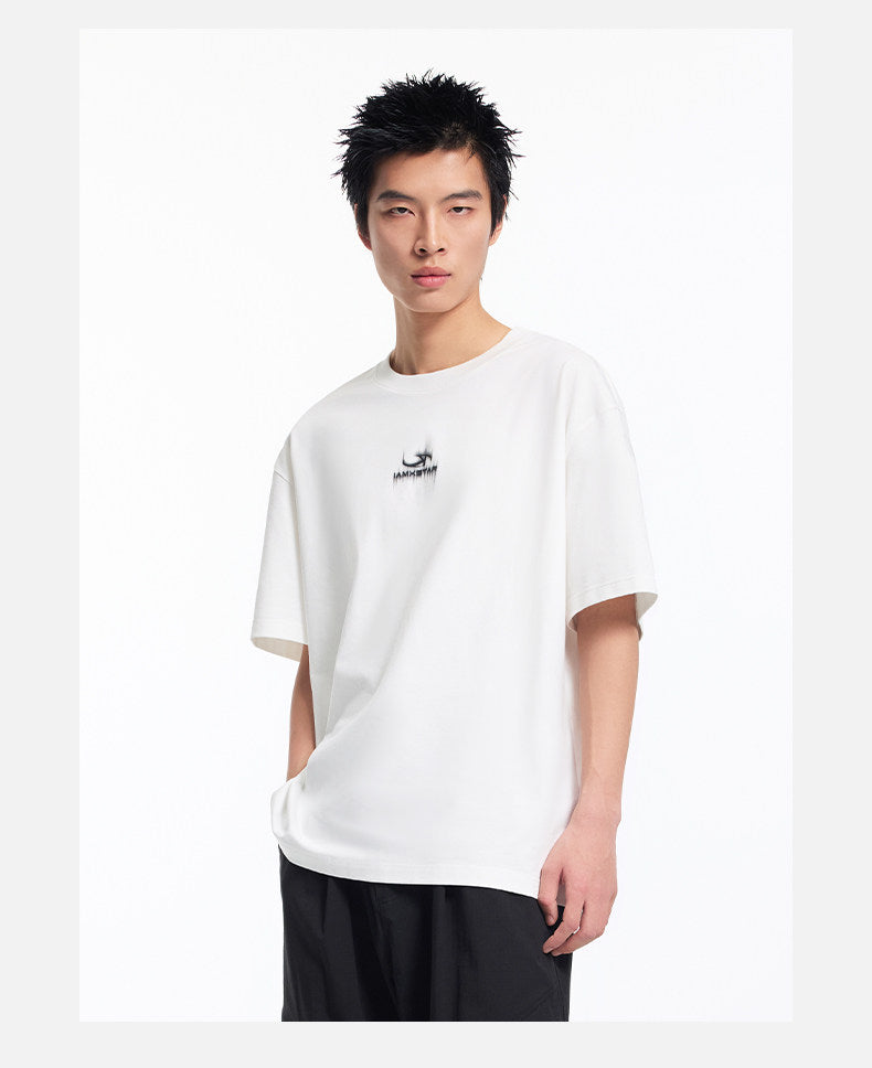Gradient Back-Letter Print  Loose-Fit T-Shirt