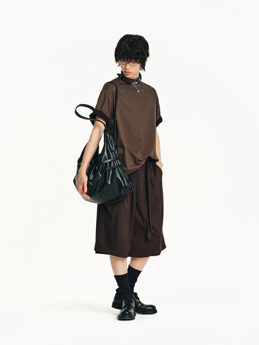 Faux Two Piece Round Neck T-Shirt