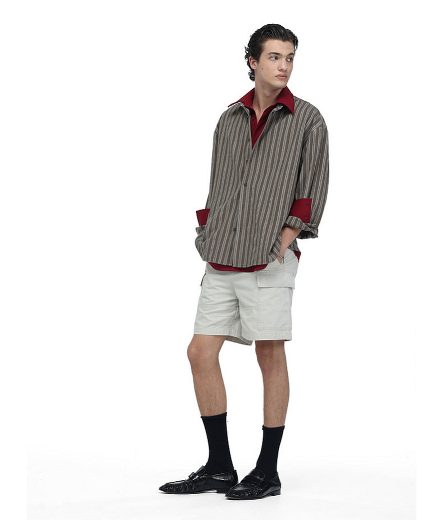 Color-Block Striped Jacquard Shirt