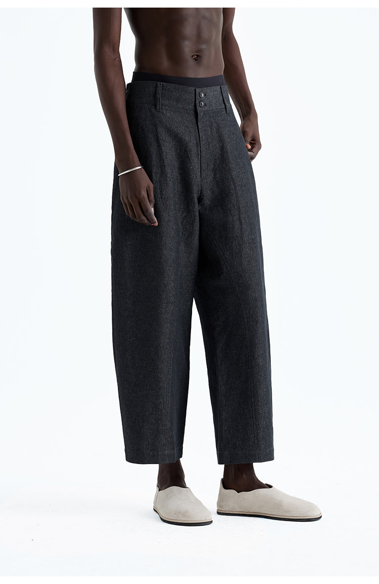 Natural cotton blend denim pants