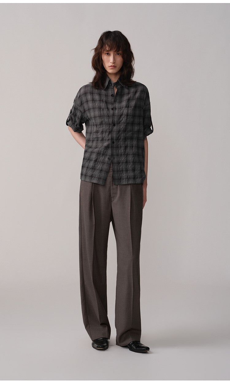 Checkered Shirt with Double Patch Pockets